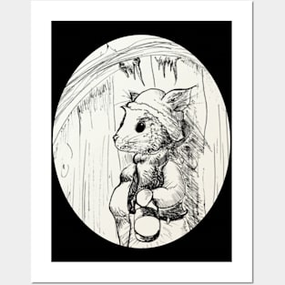 Winter mouse - Vintage Christmas inspired designs Posters and Art